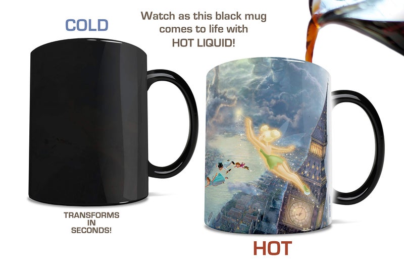 Morphing Mugs Disney - Peter Pan - Tinker Bell - Fly to Neverland - One 11 oz Color Changing Heat Sensitive Ceramic Mug â€“ Image Revealed When HOT Liquid Is Added! - Image 3